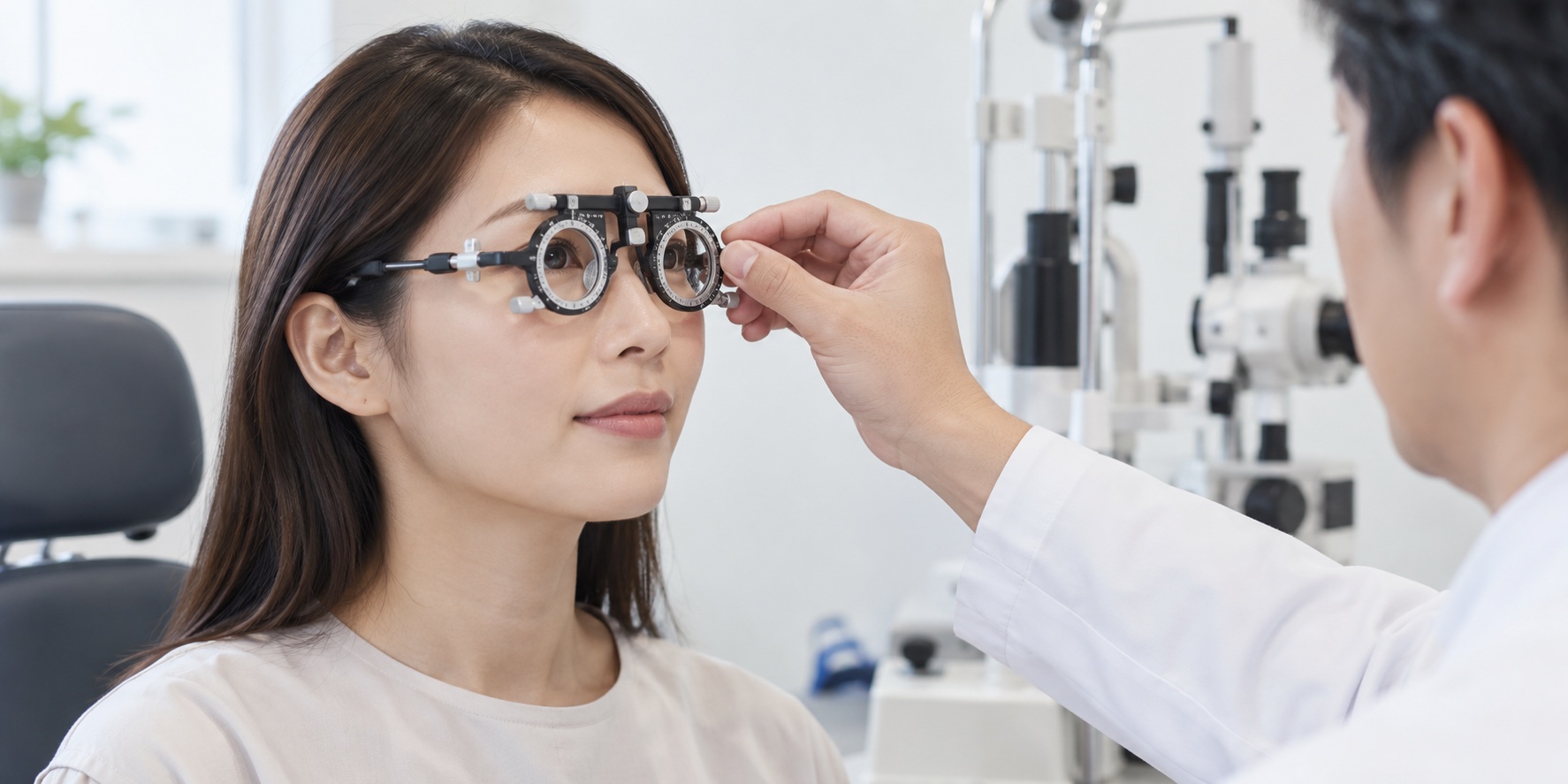 検査用レンズで見え方を確認する場面のイメージ写真